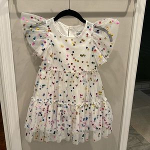 Girls Lola and the boys size 6 rainbow confetti party dress